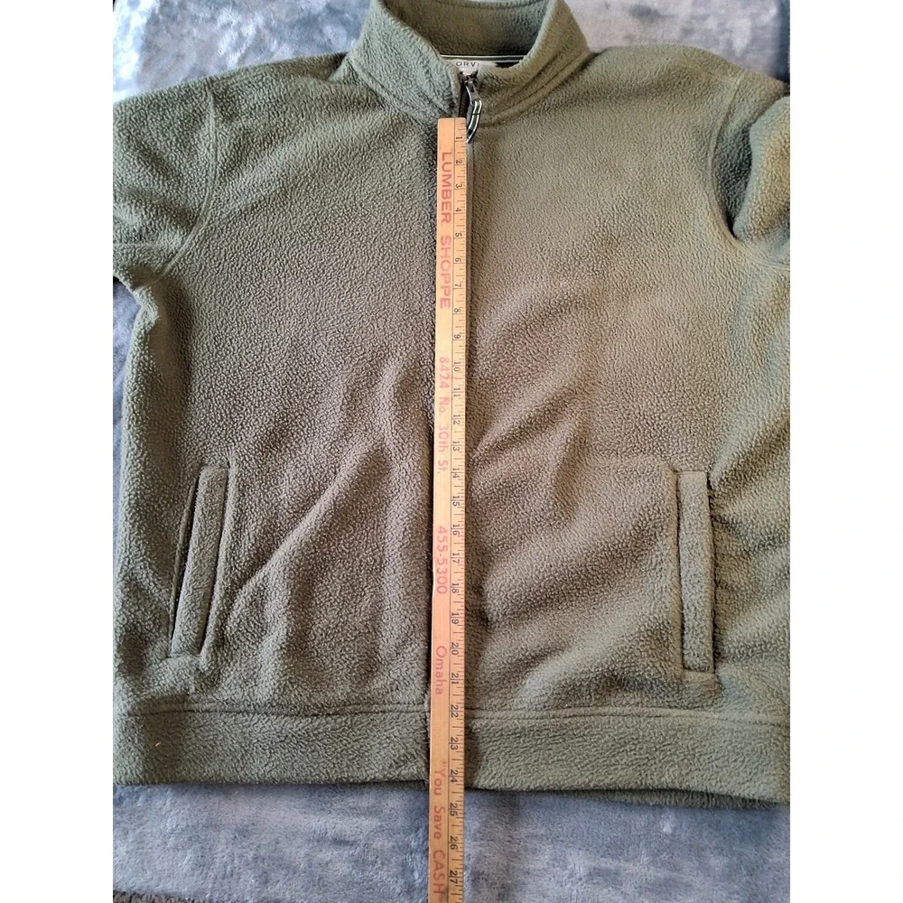 Orvis Mens Full Zip Fleece Jacket Olive Green Large Classic Collection Outdoor